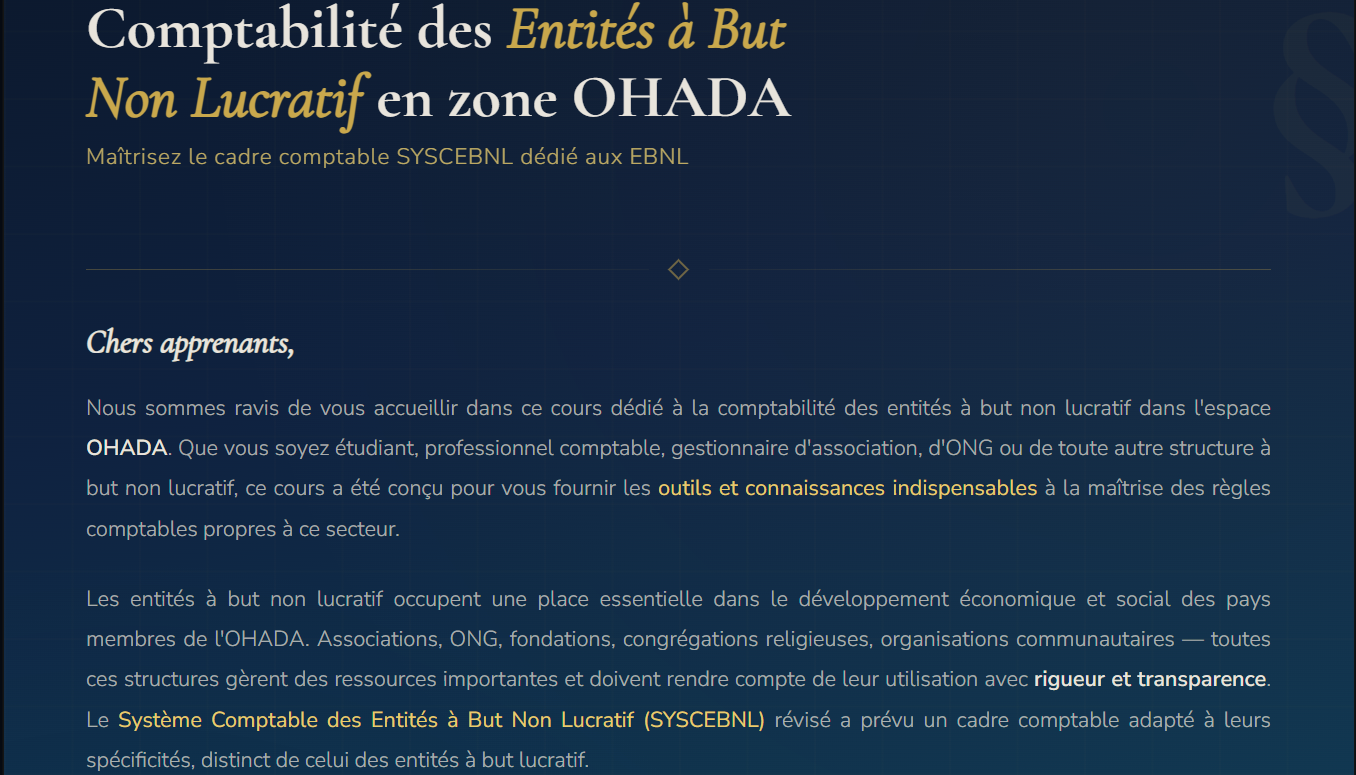 Comptabilité des entité à but non lucratif